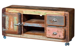 GINER Y COLOMER Mueble de TV en madera reciclada multicolor